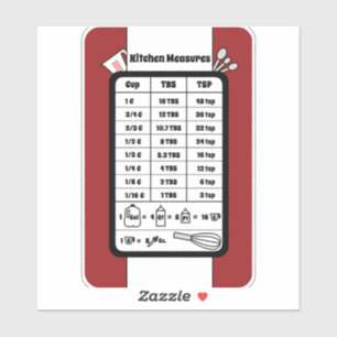 Kitchen Measurement Helper in Cherry Sticker