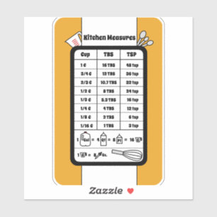 Kitchen Measurement Helper in Marigold Sticker