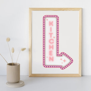 Kitchen Neon Modern Retro Sign Poster