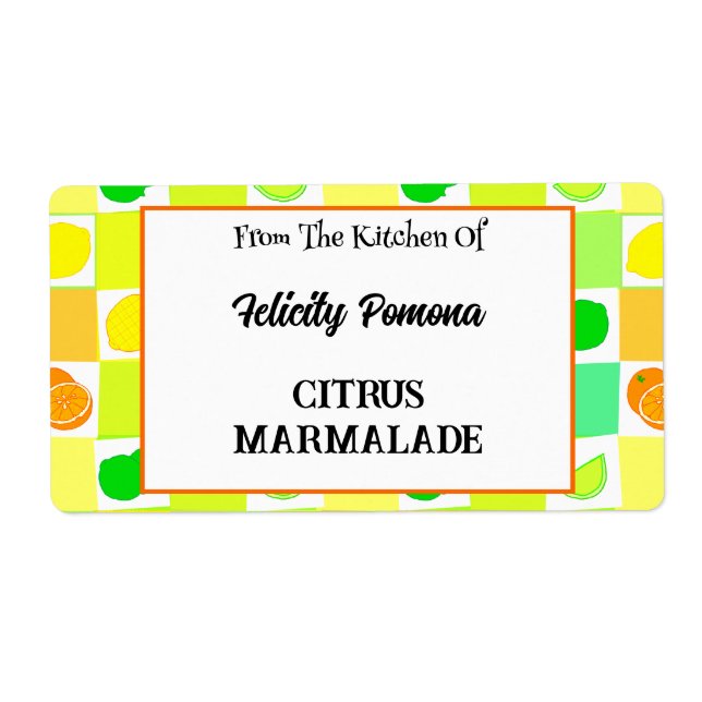 Kitchen Of Lemon, Lime Orange Citrus Fruit Pattern (Front)