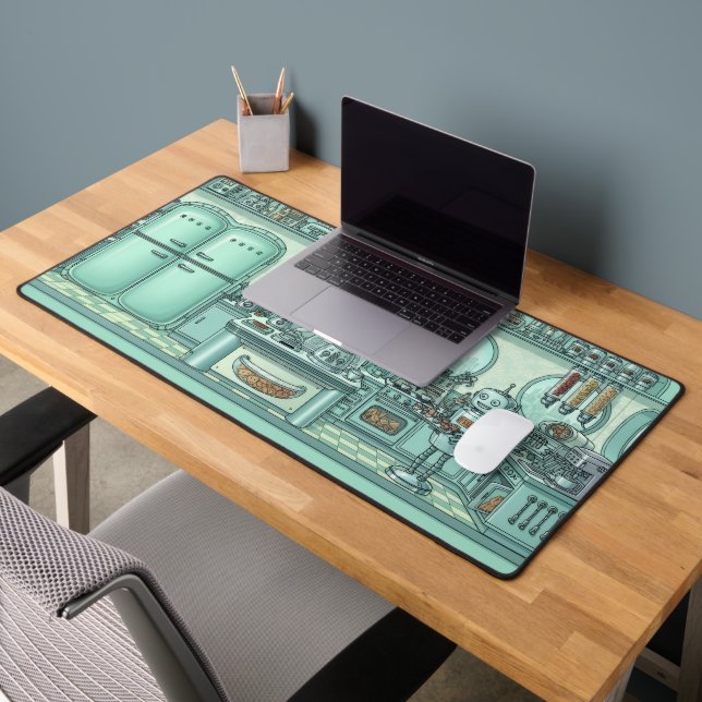 Kitchen of the Future - Retro Domestic Automation  Desk Mat (Office 2)