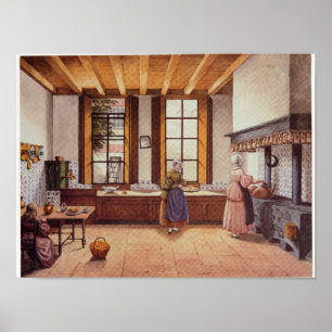 Kitchen of the Zwijnshoofd Hotel at Arnhem, 1838 Poster