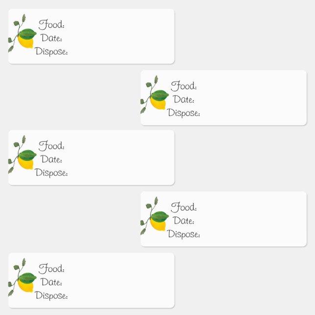 Kitchen Organisation Lemon Lime Food Labels  (Group)