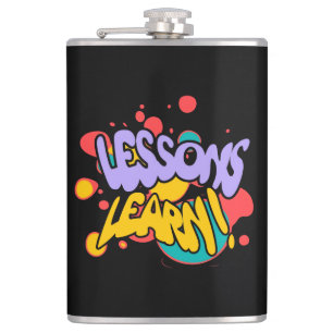 KITCHEN PAINT SPLASH LESSONS VINYL WRAPPED FLASK