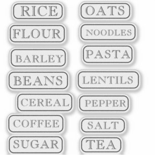 Kitchen Pantry Cupboard Produce Food Labels