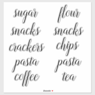 Kitchen Pantry Organisation Script Label Sticker