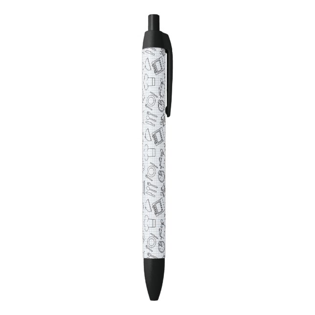 Kitchen Pattern 4 Black Ink Pen (Bottom (Vertical))