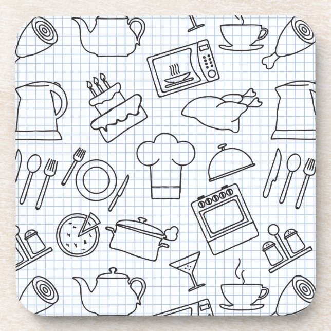 Kitchen Pattern 4 Coaster (Front)