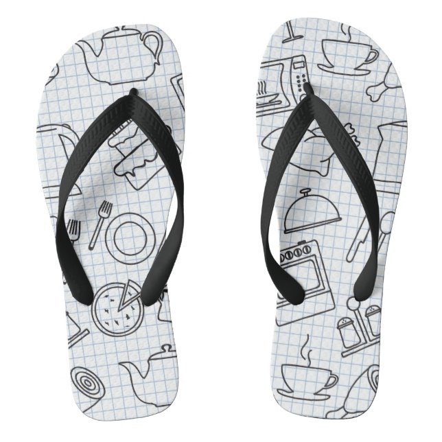Kitchen Pattern 4 Flip Flops (Footbed)