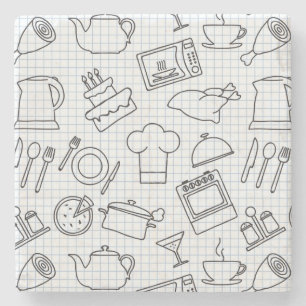Kitchen Pattern 4 Stone Coaster