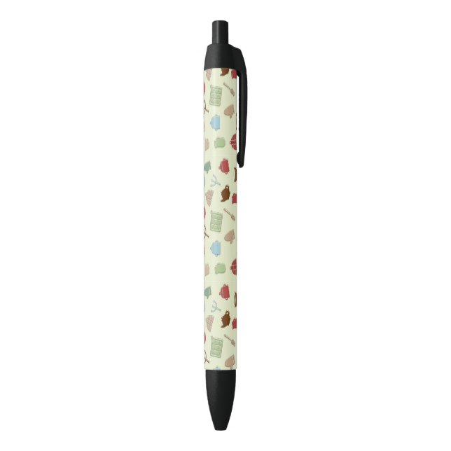 Kitchen pattern black ink pen (Bottom (Vertical))