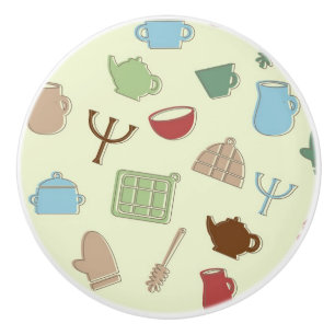 Kitchen pattern ceramic knob