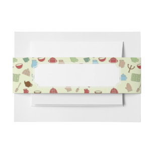 Kitchen pattern invitation belly band