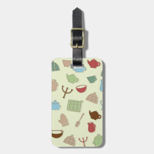 Kitchen pattern luggage tag