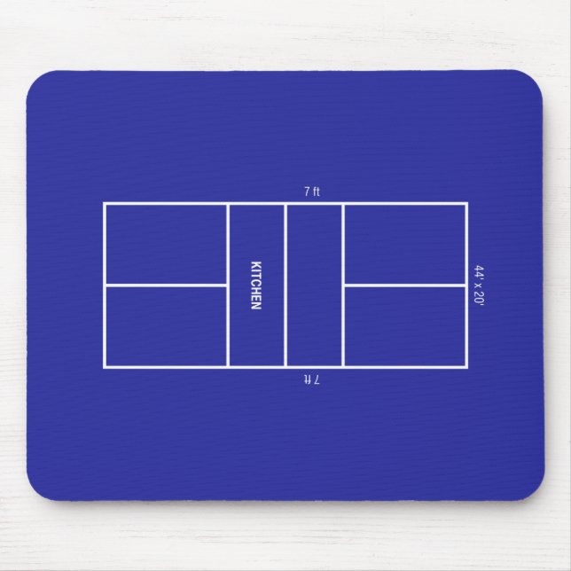 Kitchen Pickleball Court Diagram Mouse Mat (Front)