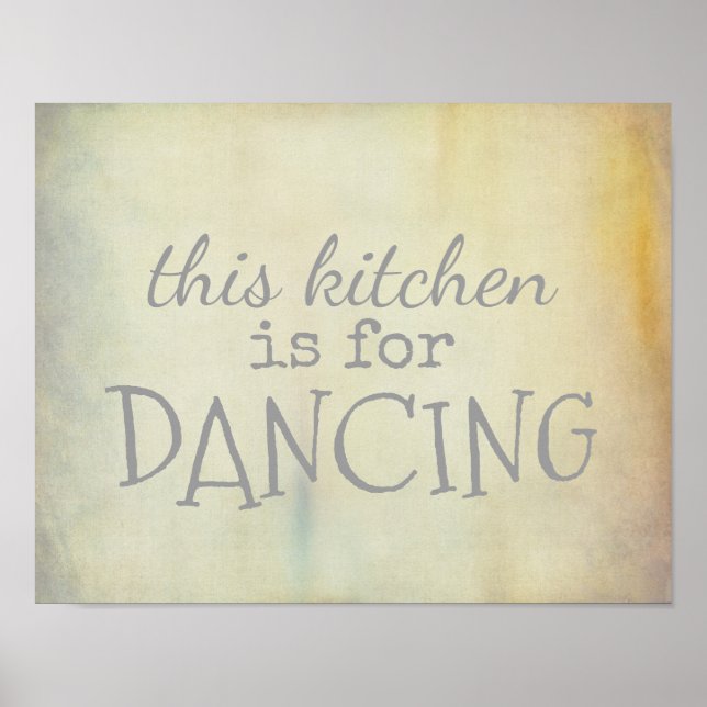 kitchen poster dancing quote vintage style (Front)