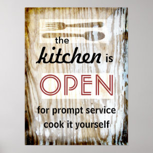 kitchen poster humorous quote cook it yourself