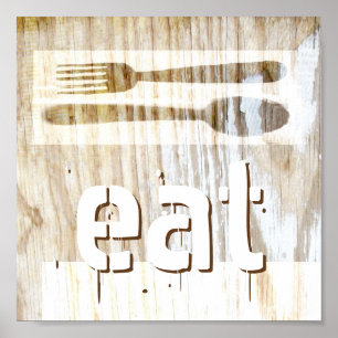 kitchen poster rustic chic typography