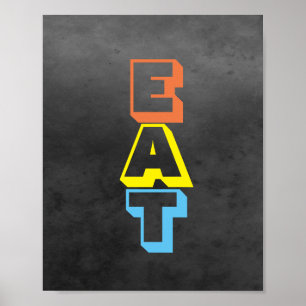 kitchen poster typography colorful modern