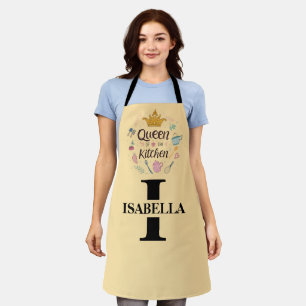 Kitchen Queen Name Monogram Design Apron