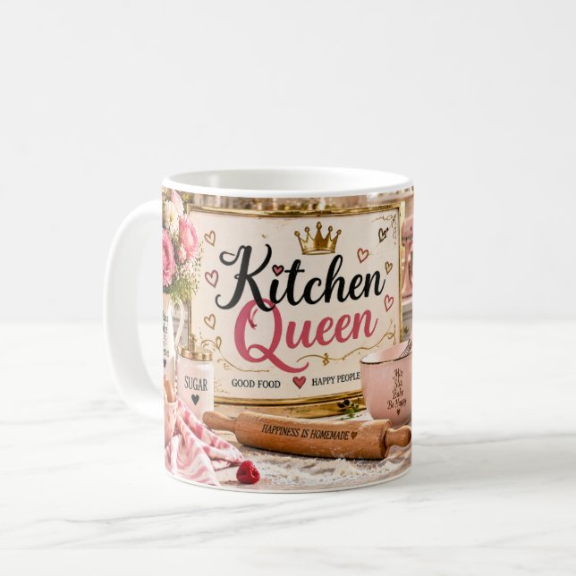 Kitchen Queen Pink Baking Mug (Front Left)