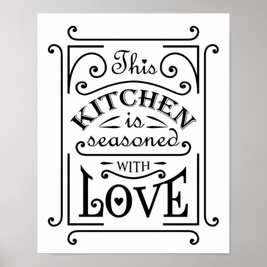 Kitchen quote design poster Zazzle.co.uk