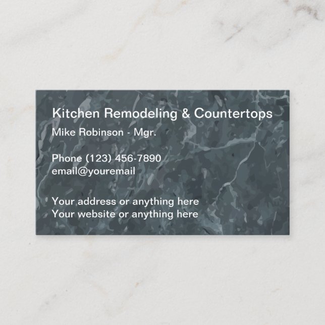 Kitchen Remodeling Stone Look Background Business Card (Front)