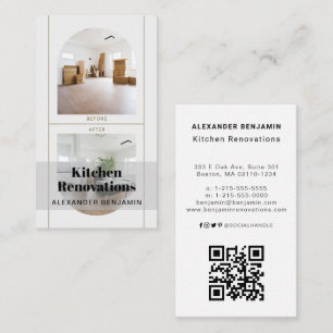 Kitchen Renovations Photo QR Code Business Card