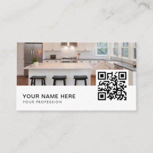 Kitchen Renovations Slogans Business Card QR Code 