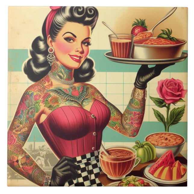Kitchen Restaurant Pin-up Tile (Front)