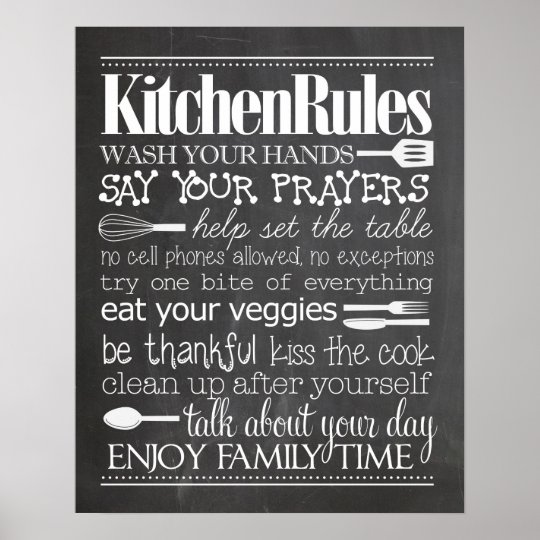 Kitchen Rules Poster Zazzle Co Uk