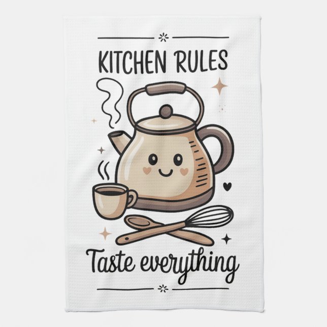 Kitchen rules tea towel (Vertical)