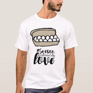  Kitchen Saying  for Cooking egg Season with Love T-Shirt