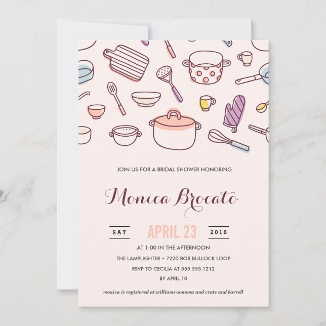 KITCHEN SHOWER bridal shower invitation (Front)