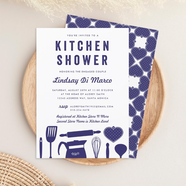 Kitchen Shower | Bridal Shower Navy Blue Invitation (Creator Uploaded)