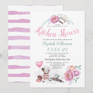 Kitchen Shower - Floral Bridal Shower Invitation