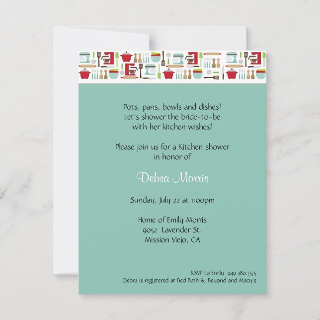Kitchen Shower Invitation (Front)