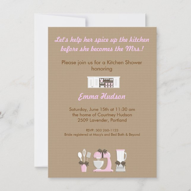 Kitchen Shower Invitation (Front)