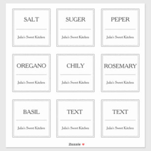 Kitchen Spice Jar Label Custom-cut Vinyl Stickers