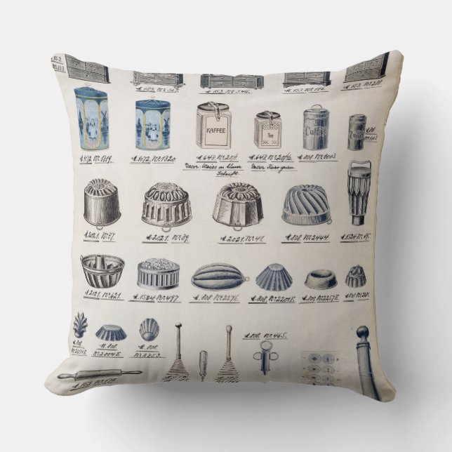 Kitchen storage and utensils from a trade catalogu cushion (Front)