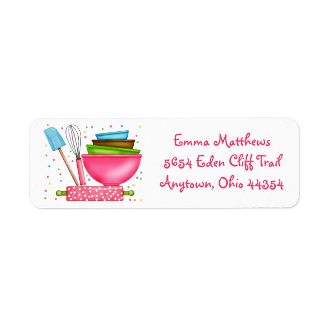 Kitchen Supplies Baking  Return Address Labels (Front)