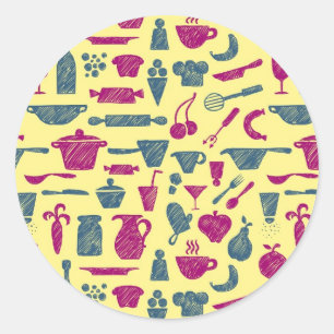 Kitchen supplies classic round sticker