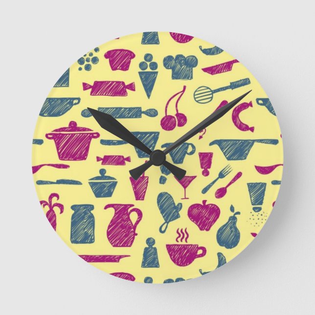 Kitchen supplies round clock (Front)