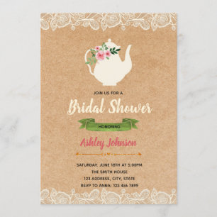 Kitchen tea bridal shower invitation