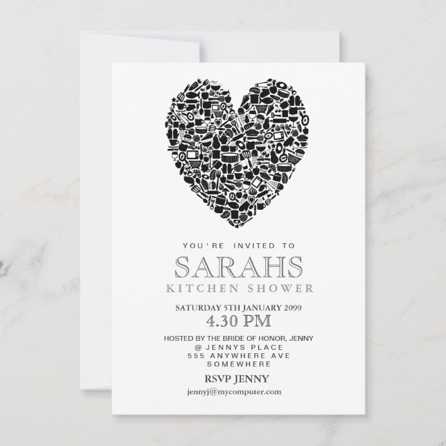 Kitchen Tea Bridal Shower Party Invite (Front)