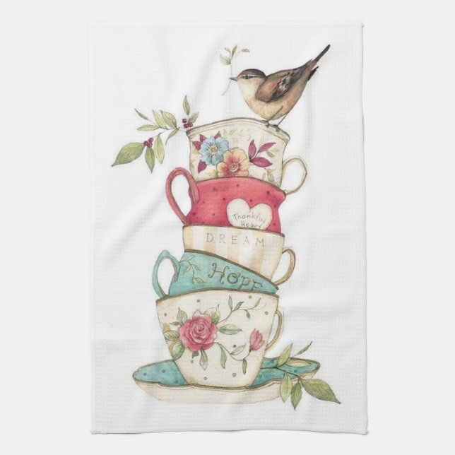 Kitchen Tea Time Tea Towel (Vertical)