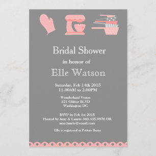 Kitchen Themed Bridal Shower Invitations, Custom Invitation