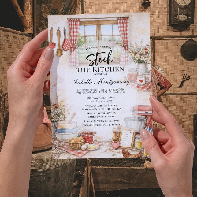 Kitchen Themed Stock The Kitchen Bridal Shower Invitation (country Kitchen Themed Stock The Kitchen Bridal Shower Invitation)