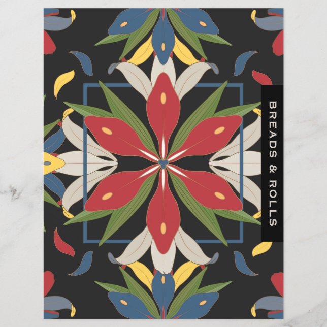 Kitchen Tile Recipe Divider | Breads & Rolls (Front)