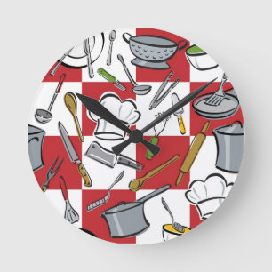 Kitchen Tools Check Round Clock